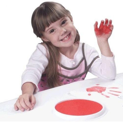 Circular Jumbo Red Washable Stamp Pad