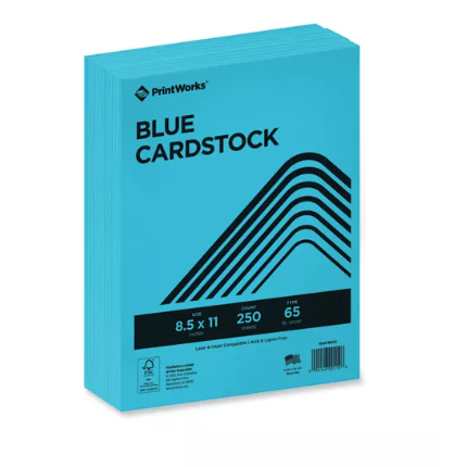 Cardstock Paper 67lb 250/pk (Blue)