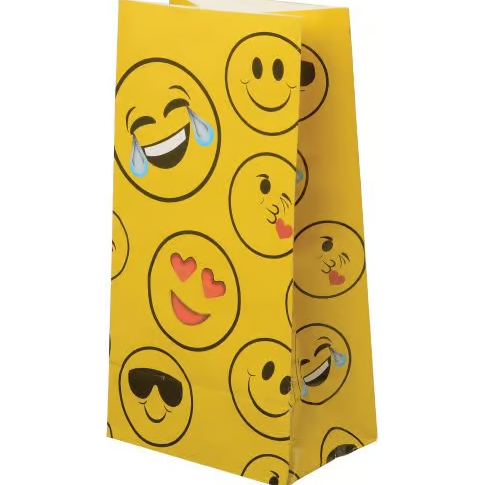 Emoji Paper Bags 9.88" x 5" x 3.38" 12/pk