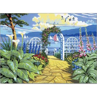Large Paint By Number Garden Overlooking