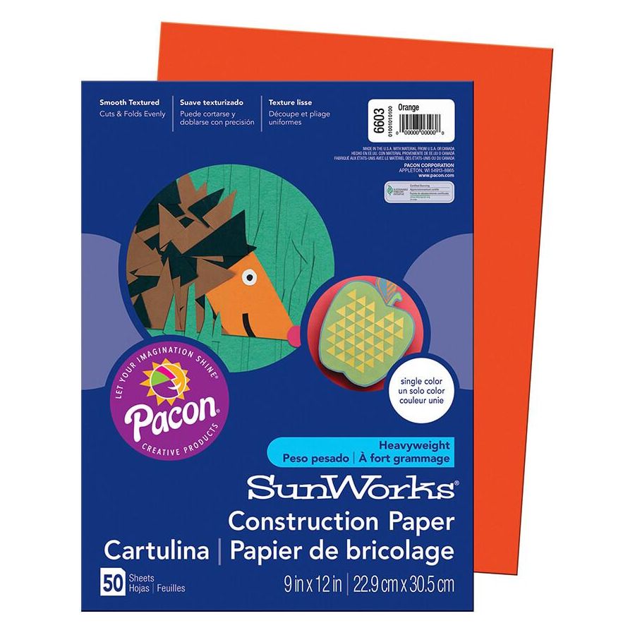 Construction Paper 9"x12" (50 Pack, Yellow)