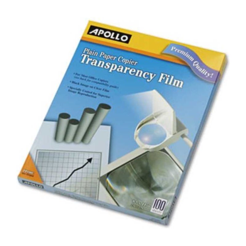 Apollo Plain Paper Transparency Film Black On Clear (100/pk)