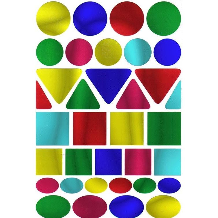 Large Metallic Geometric Shape Stickers (10 sheets)