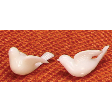 Large Plastic Dove 144/pk white birds 1 1/2"