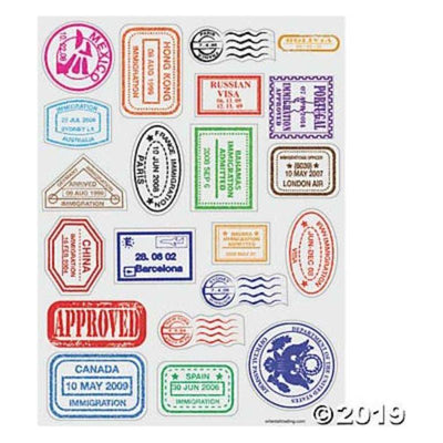 Passport Stamp Sticker (12 Sheets)