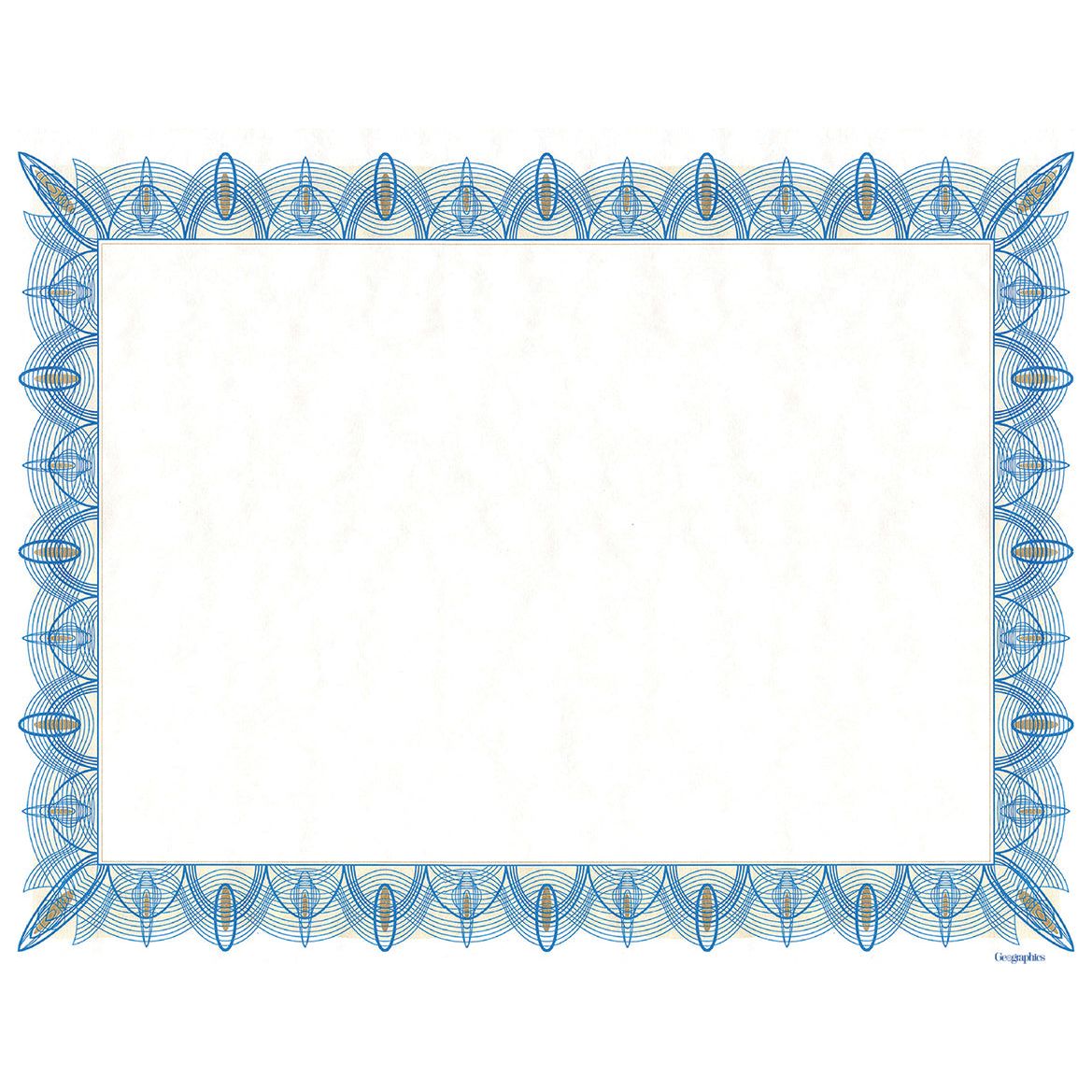 Classic Parchment Certificate Paper 8 1/2" x 11" 50 Sheets Blue