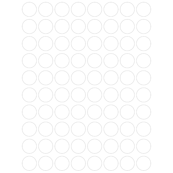 Color Coding Dot Stickers All 1/2" White 13mm Color Print 32/pk