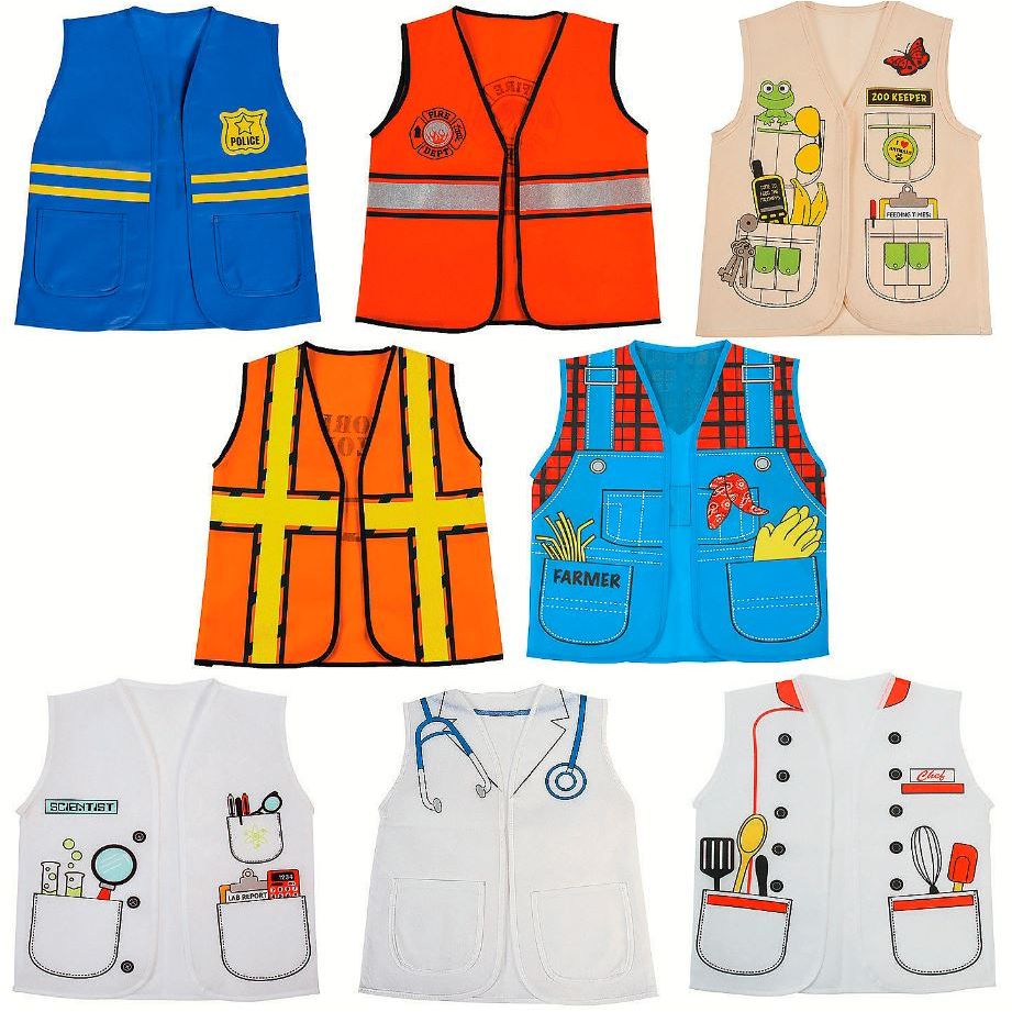 Kids Community Helpers Vests 8/pk 17" x 20"