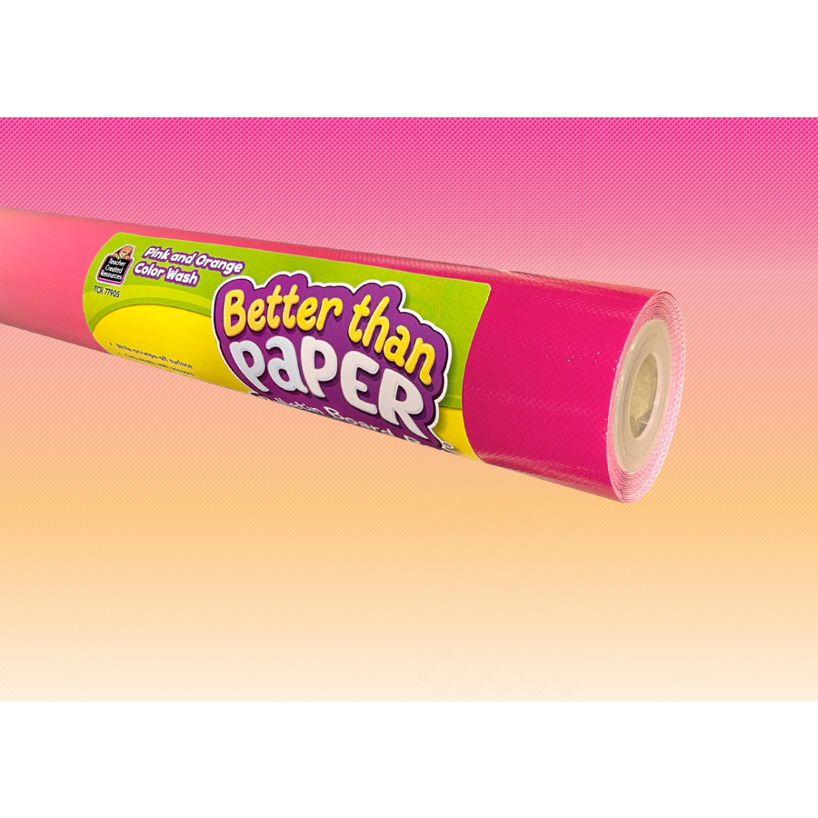 Better Than Paper Pink And Orange Washi Bulletin Board 4' x 12'