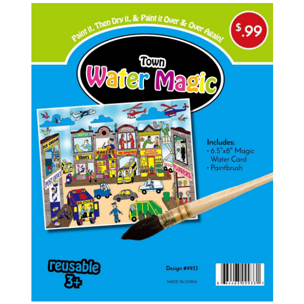 Town Water Magic, Paintbrush, 6.5"x8" Magic Water Card