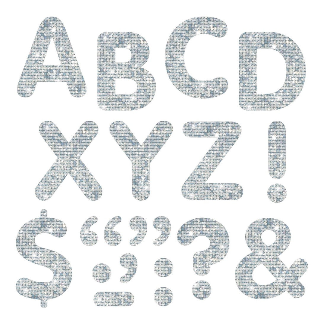 Silver Sparkle 2-Inch Letters & Marks Stick-On (Discontinued)