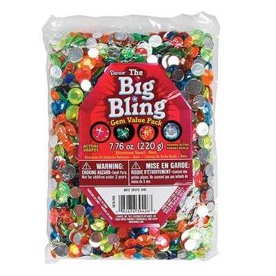 Acry. Rhinestones Assor. Neon Colors Round 8-11mm (Discontinued)