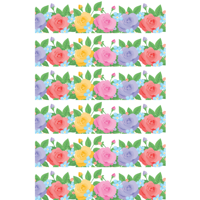 Stickers Flower Strips 1" x 4" Color Print 10/pk