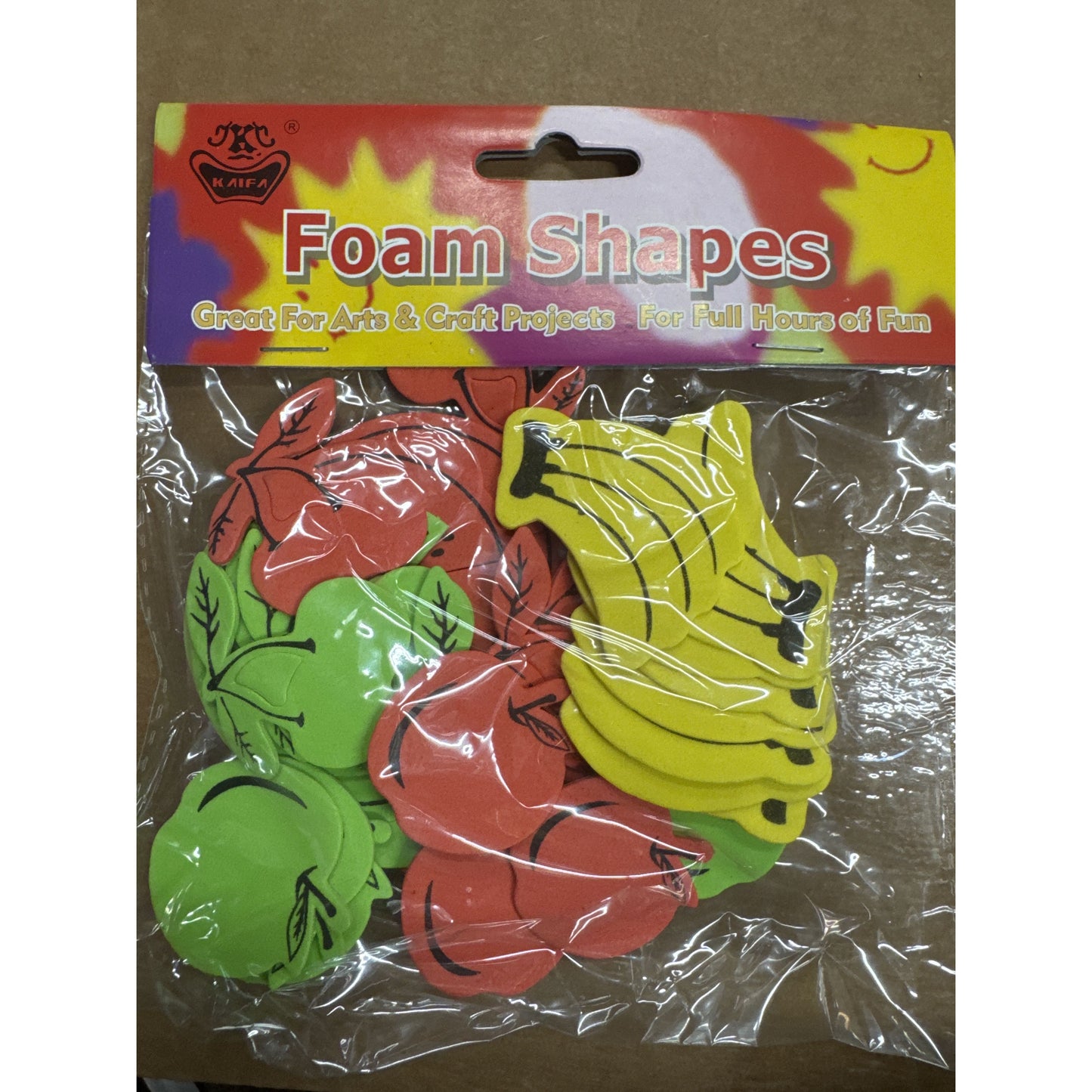 Adhesive Fruit Foam Shapes