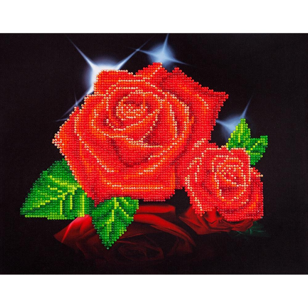 Diamond Embroidery Art Kit-Red Rose Sparkle 17"X13.75"