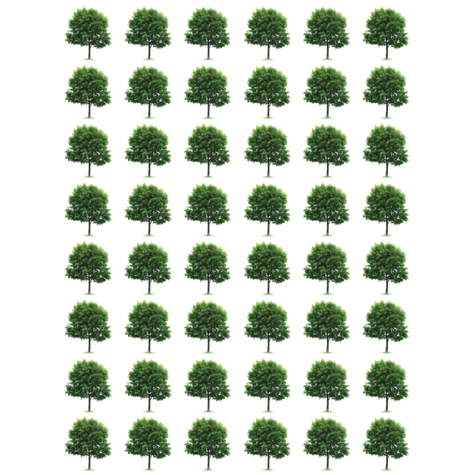 Stickers Trees 1/2" Round 19mm Color Print 10/pk