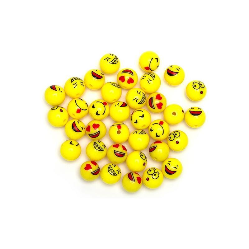 Smiley Expressions Fun Pack Emoji Beads 36pc (Closeout)