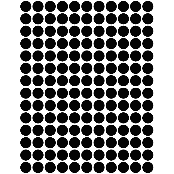 Color Coding Dot Stickers All 1/4" Black 10mm Color Print 32/pk