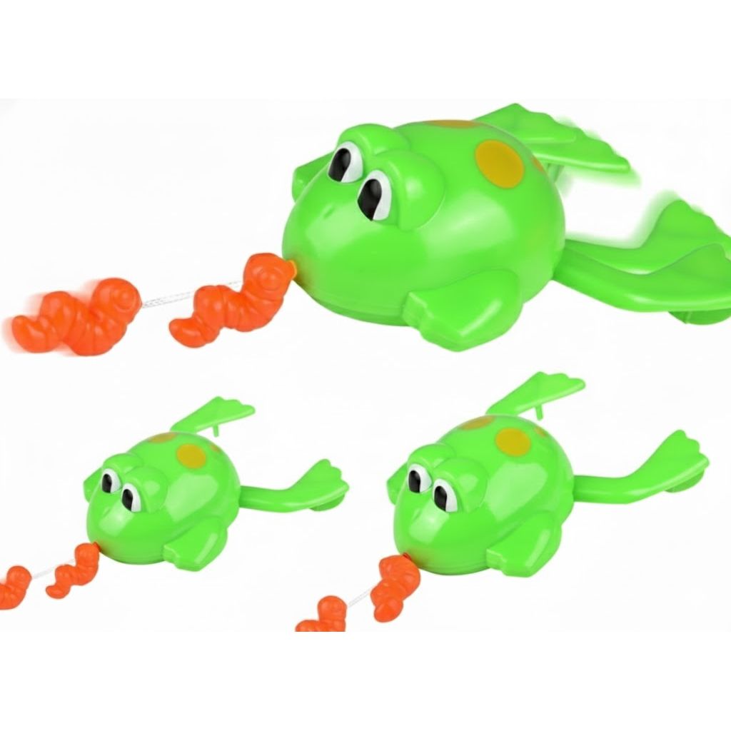 Pull-String Frog Bath Toy 6.5" 12/pk