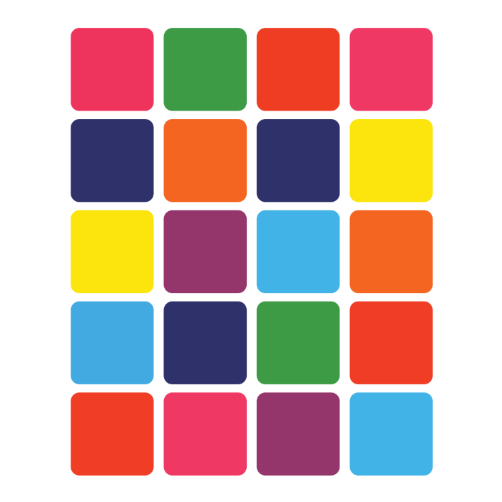 Multi Colored Square Stickers 1" 25mm Color Print 25/pk