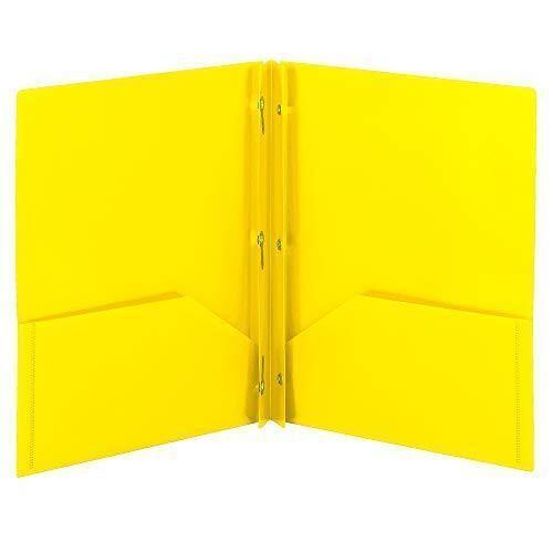 Poly Two Pocket Folder With Prongs Yellow 1/pc