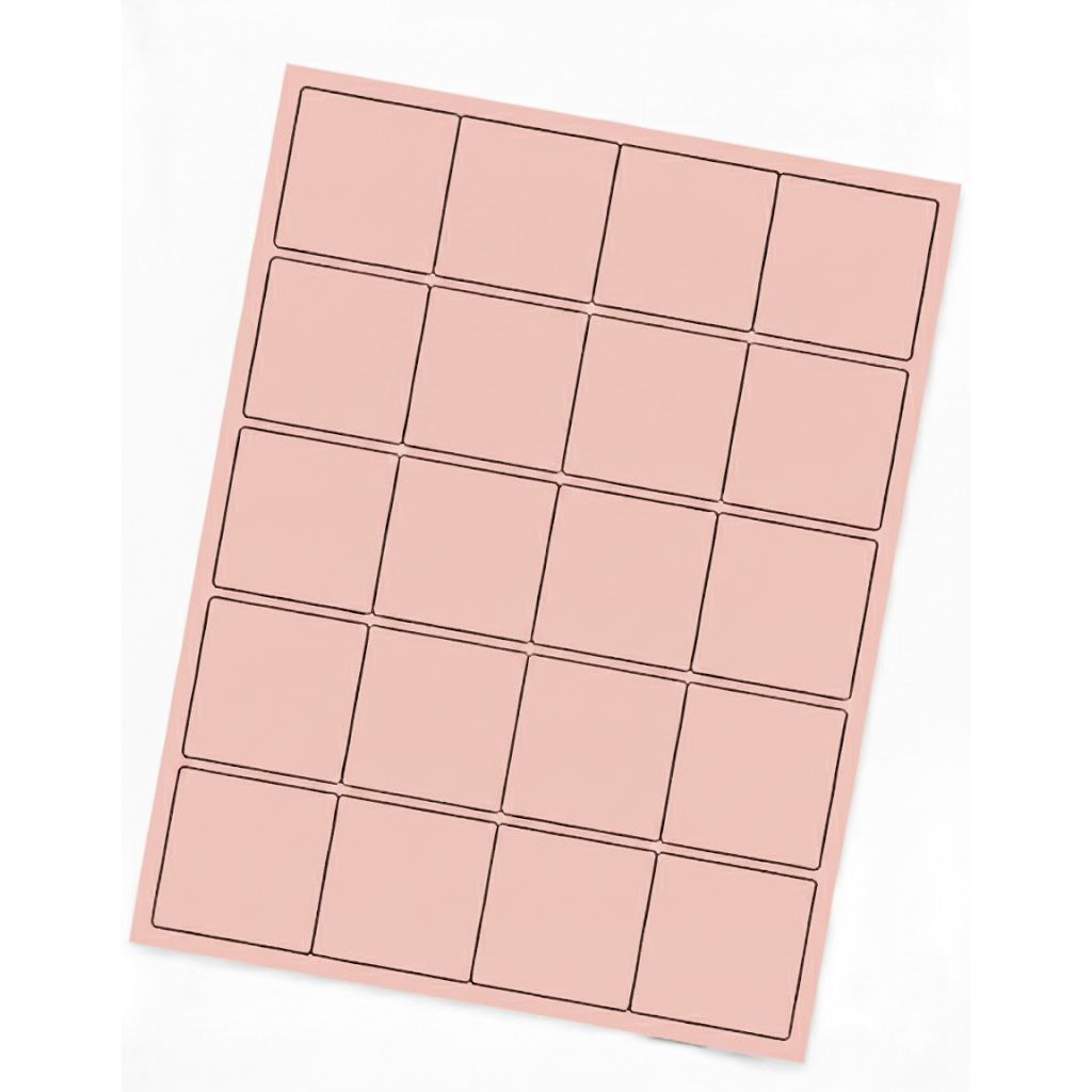 2" Square Labels 20/pg 100/pk pastel Pink