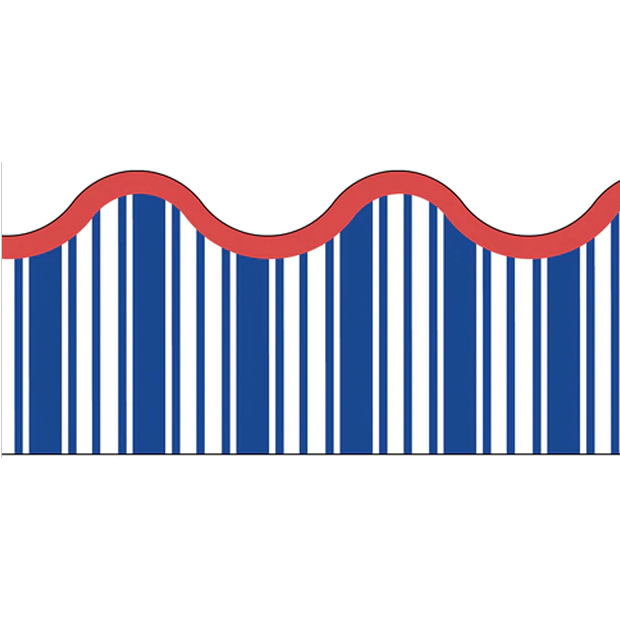 Nautical Stripe Scalloped Borders