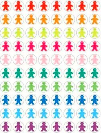 Rainbow People Stickers 1/2" (3 sheets)