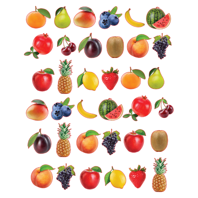 Fruit Stickers Die Cut Color Print 10/pk