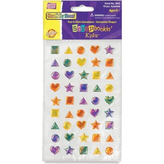 Peel-and-Stick Gemstones Geometric Shapes, 45/pk.