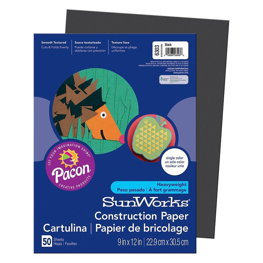 Construction Paper 9"x12" (50 Pack, Yellow)