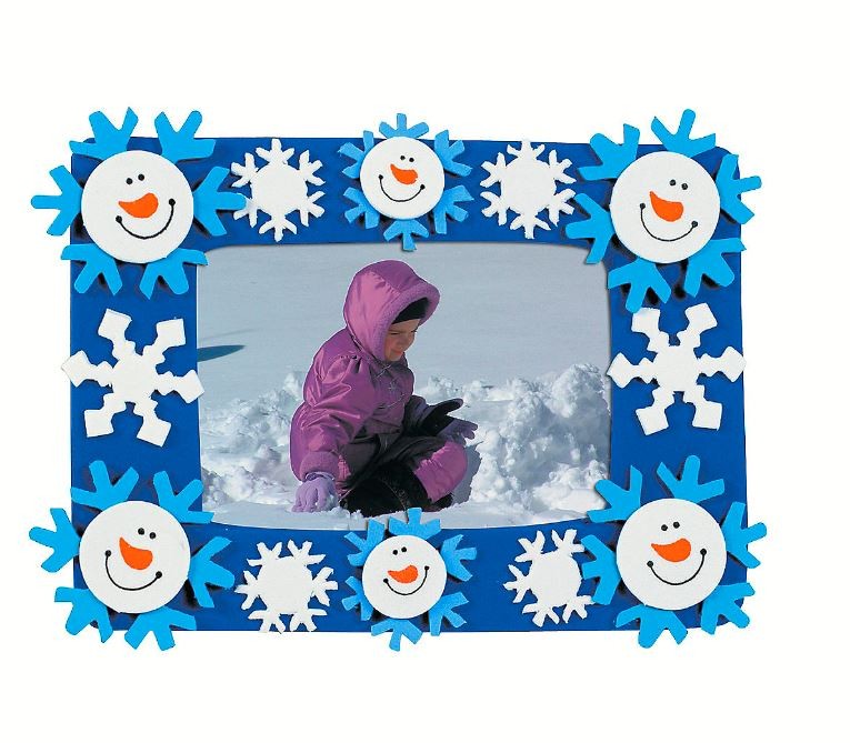 Snowman Foam Picture Frame Magnet Craft Kit 48/pk 6.5" x 4.75" x 2.75"