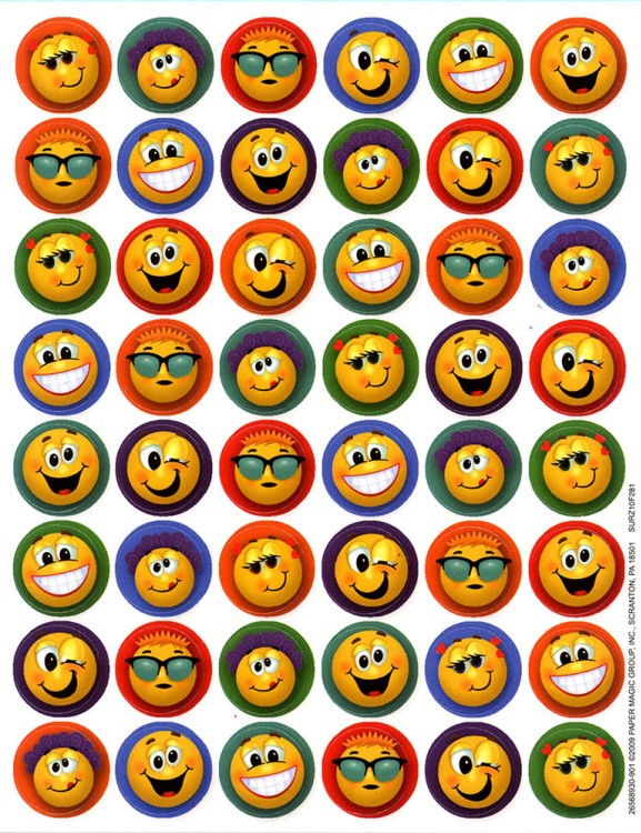 Emoticons Mini Stickers 5/8" 48/pk (closeout)