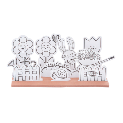 Color Your Own 3D Spring Garden Craft Kit, 8" x 3" x 4" 12/pk
