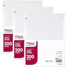 Mead Looseleaf Paper (200/pk, Wide Ruled)