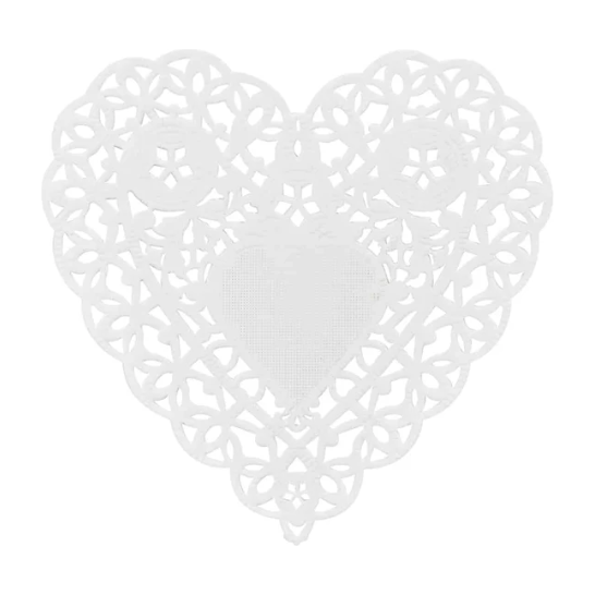 Paper Heart Doilies 4"