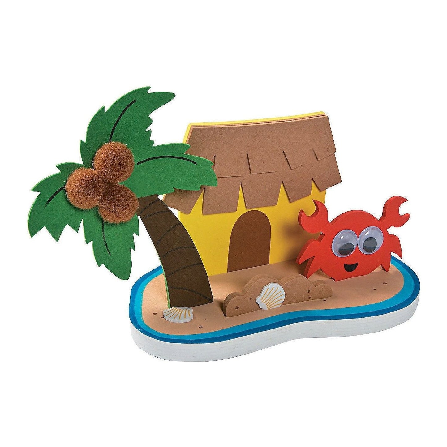 3D Tropical Island Scene Craft Kit, 9" x 4 3/4" x 6 1/2" 12/pk