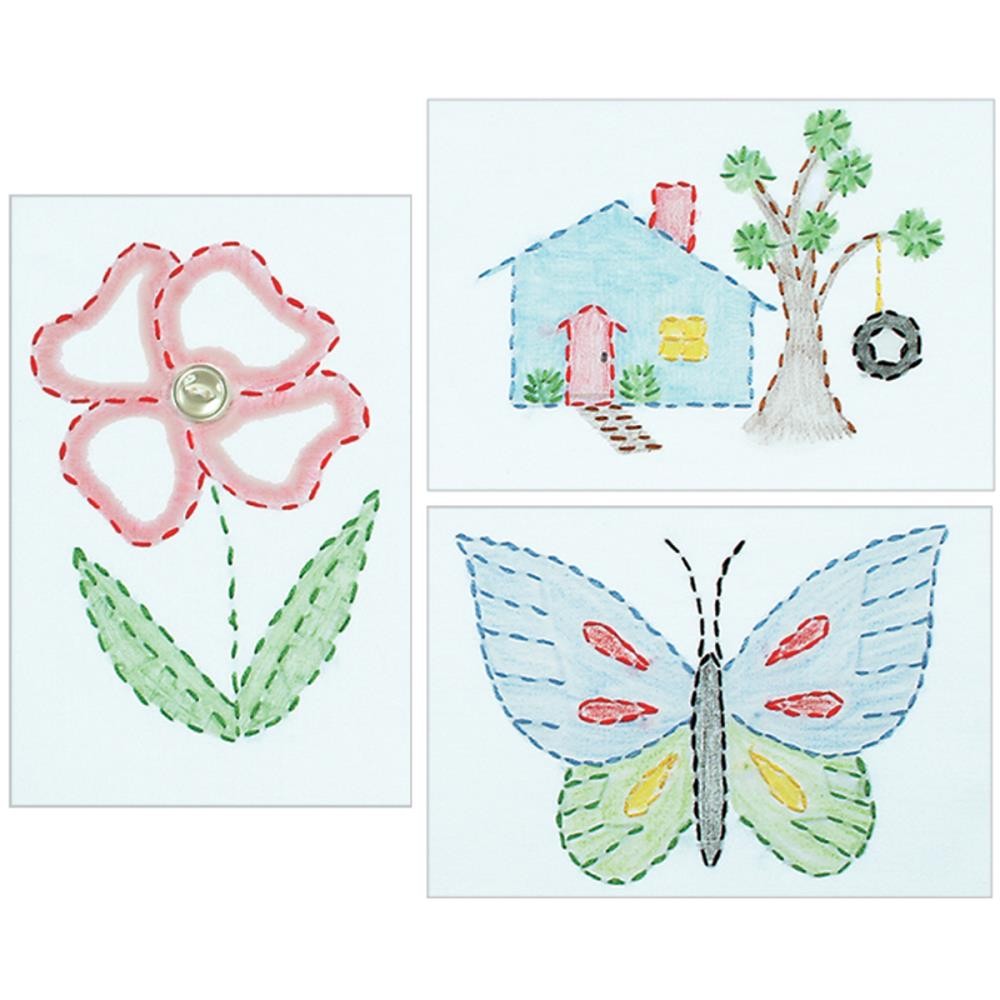 Outside Fun Embroidery Kit 6"X8" 3/Pkg