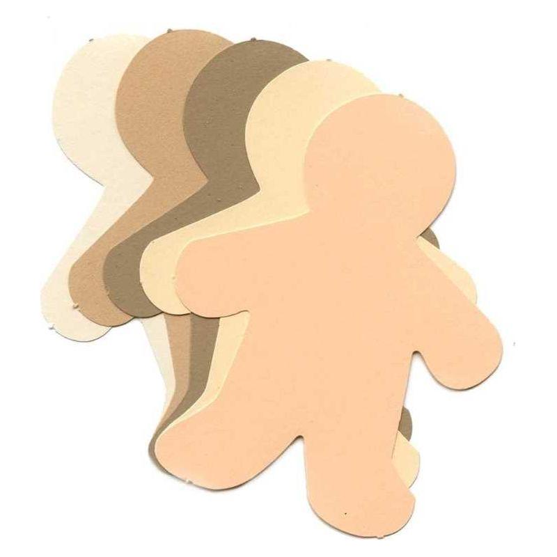 People Shape Cut-Outs, Multicultural Colors (Card Stock, 5", 24)