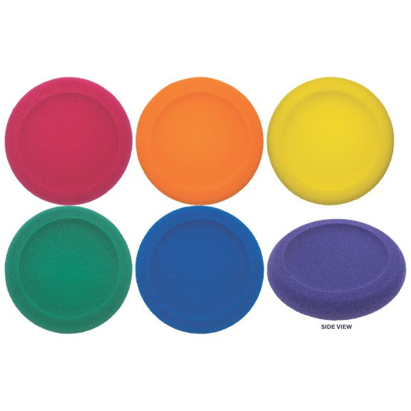 Rounded edge uncoated foam disc set, 9" Diameter, set of 6, assorted