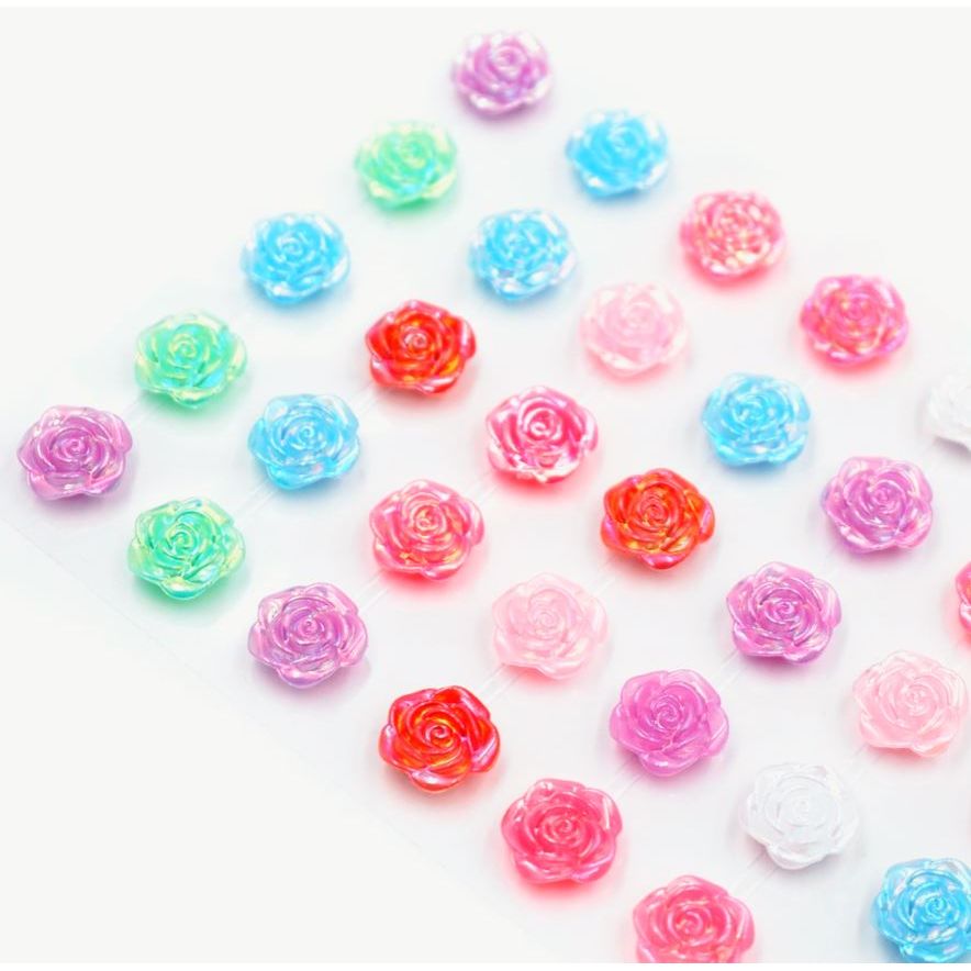 Adhesive Rhinestone Assorteed Color Roses 45/pk
