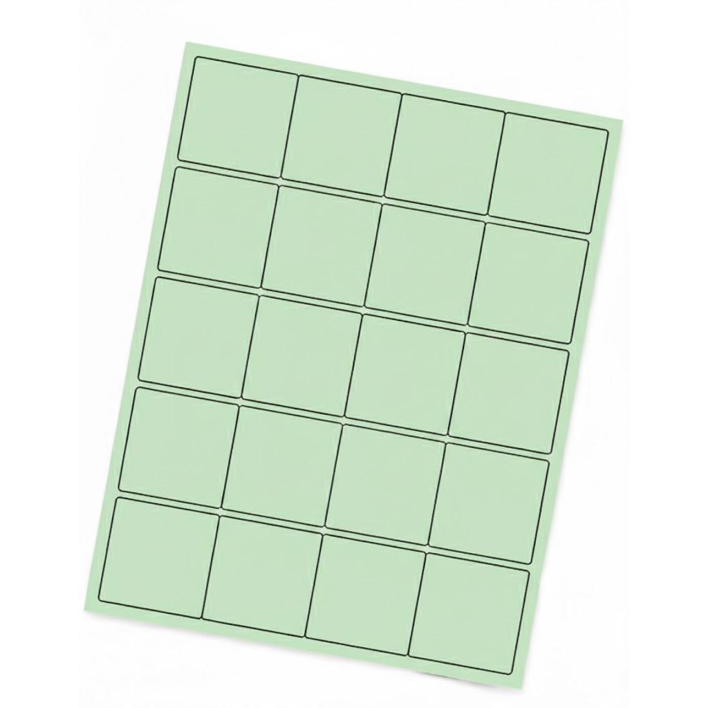 2" Square Labels 20/pg 100/pk Pastel Green