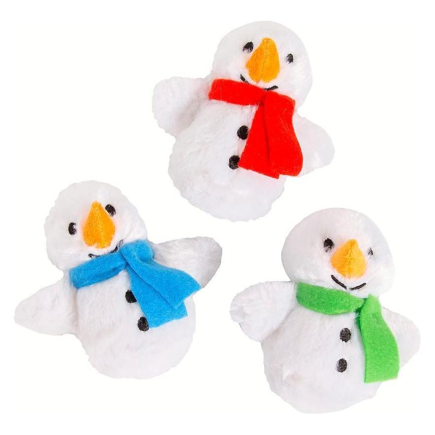 Fuzzy Stuffed Snowman 4.5" x 3" x 4.5" 12/pk