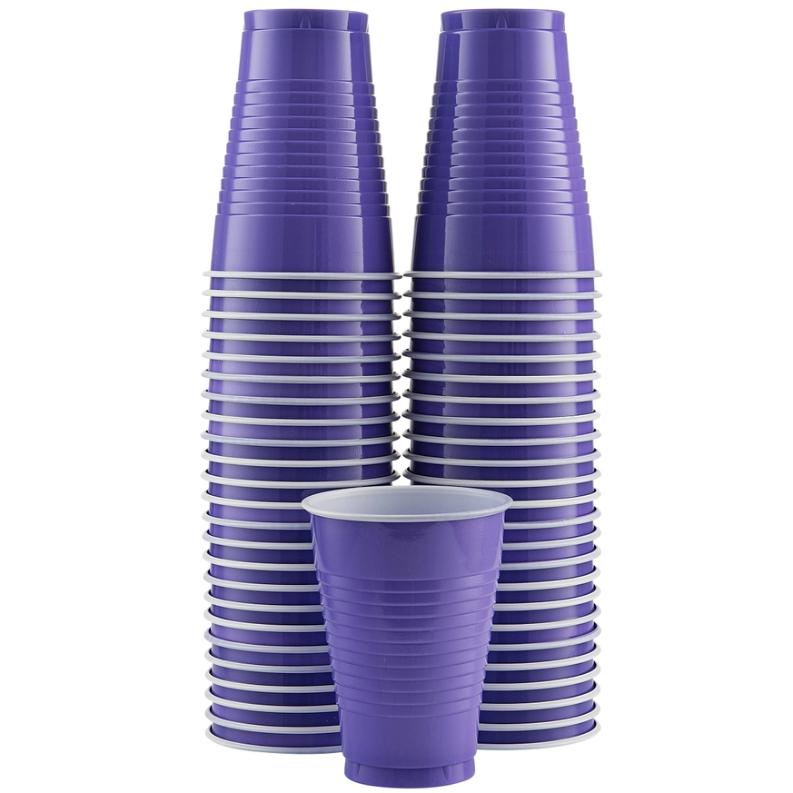 Disposable Plastic Cups 12 Oz 50/pk Purple