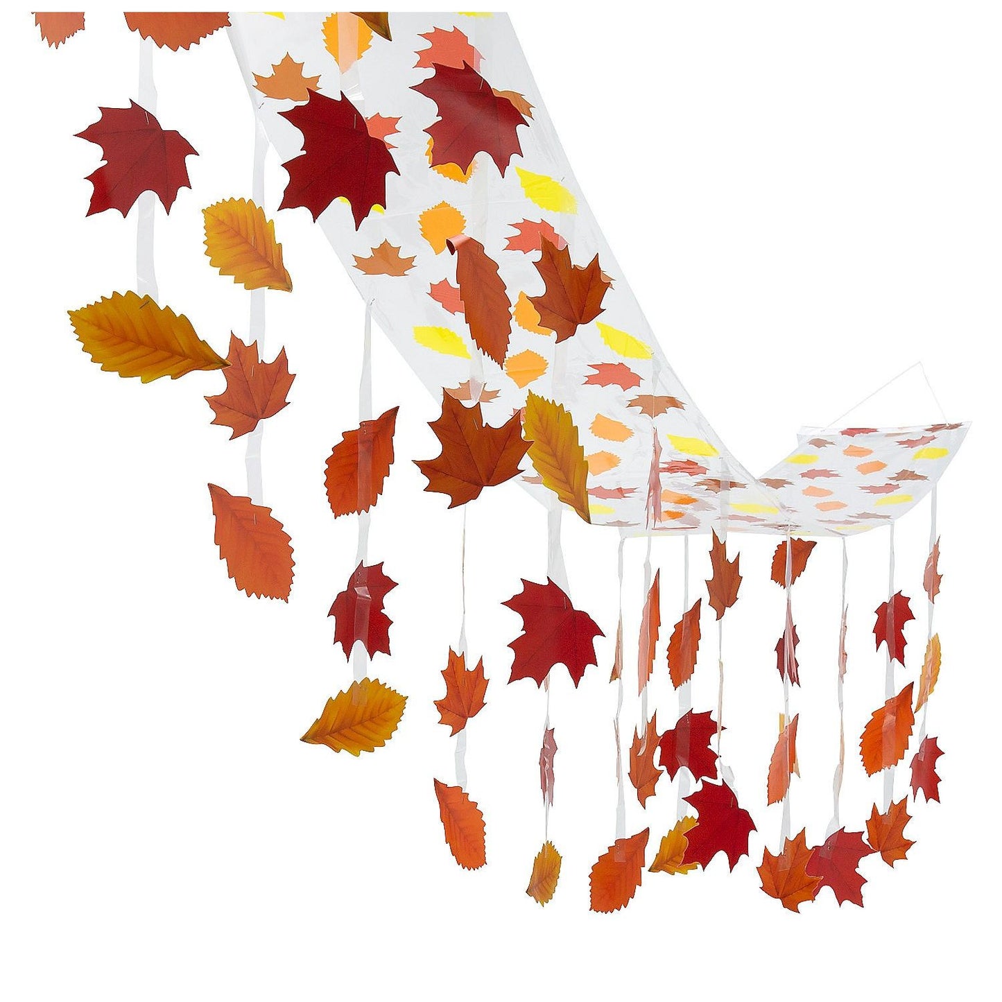 Fall Leaves Ceiling Decoration 12 ft. x 12 1/2"; strands, 20"; leaves, 5" x 5"