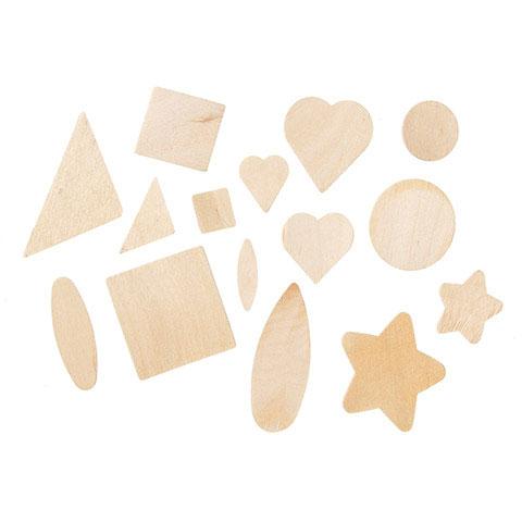 Wood Assorted Shapes 1-1.5" 1000/pk