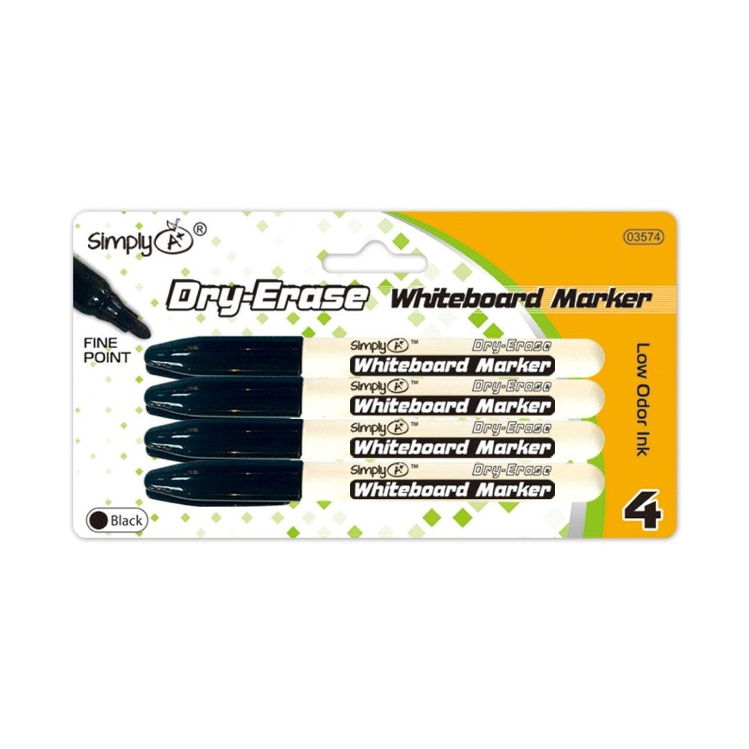 Dry erase marker Black 4/pk