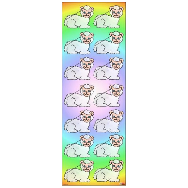 Colorful Sheep Lamb Die-cut 1.5"x1" Stickers 25/pk