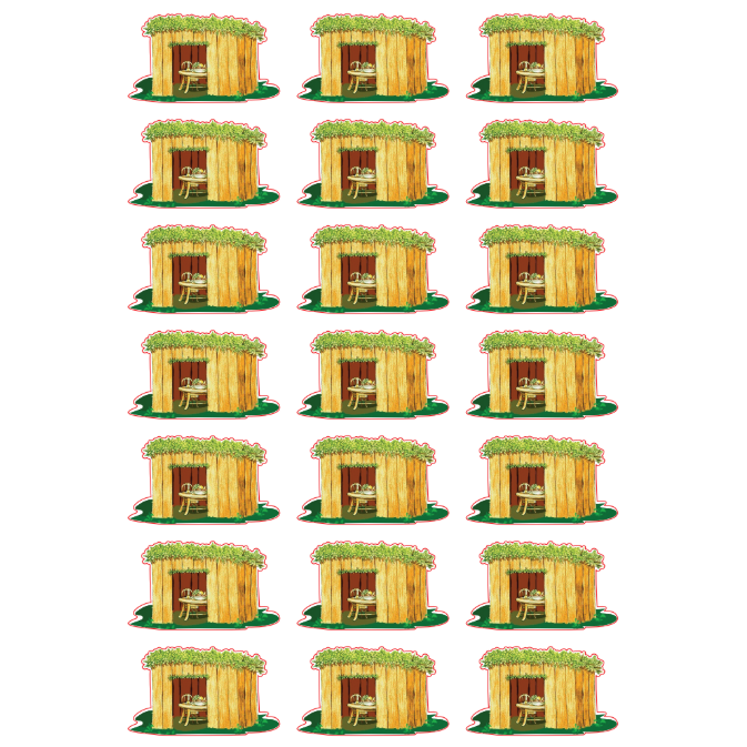 Sukkah Stickers Die Cut Color Print 10/pk