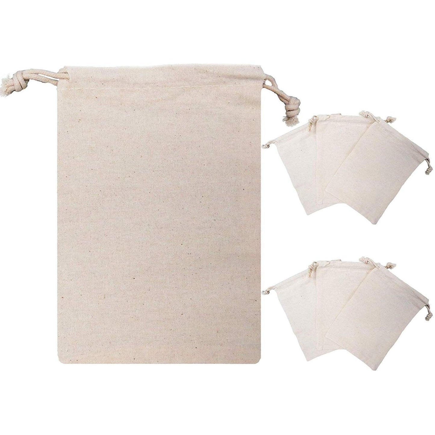 Cotton Drawstring Bags 6" x 8" 20/pk